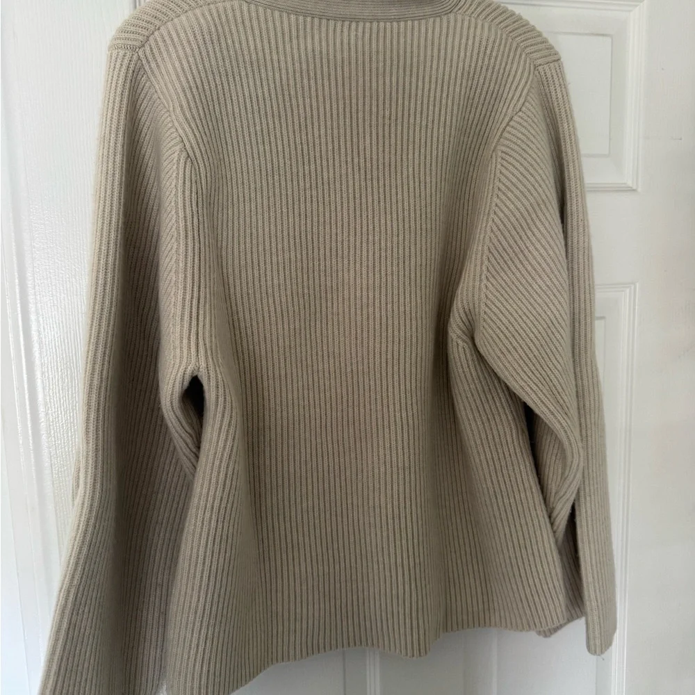 Women's Beige Toteme Cardigan Sweater - Picture 3 of 6
